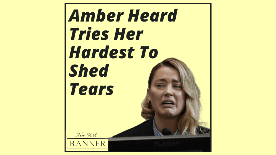 Amber Heard Tries Her Hardest To Shed Tears