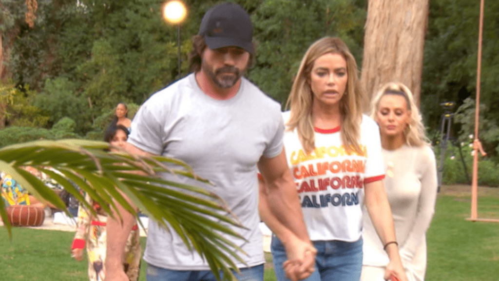 RHOBH S10 - Denise leaves with Aaron at Barbecue Party