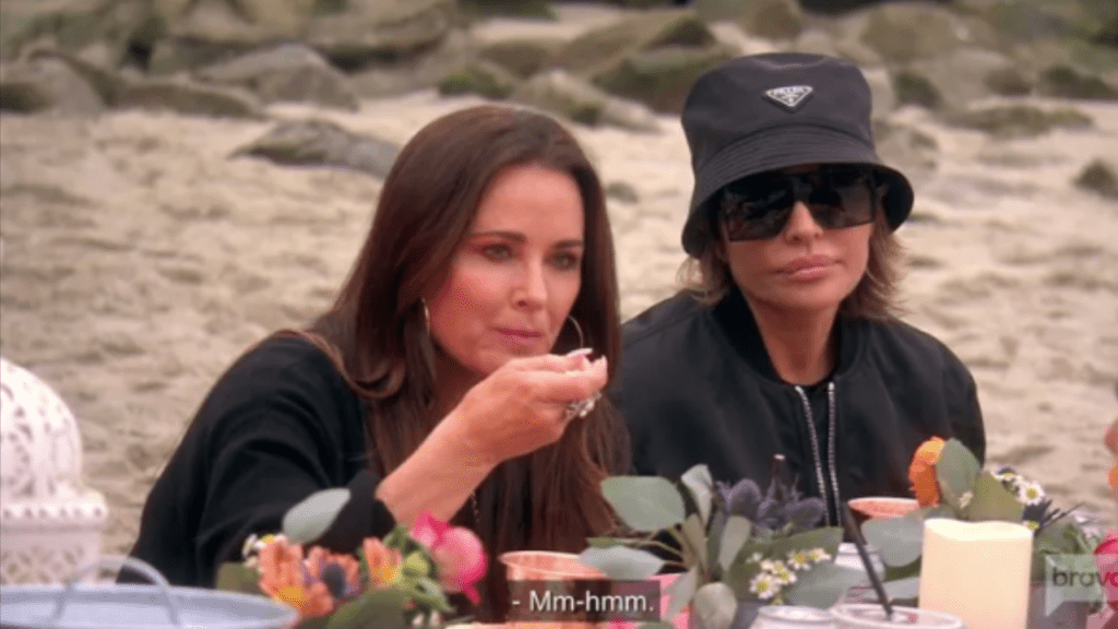 RHOBH S11 - housewives picnic on the beach (1)