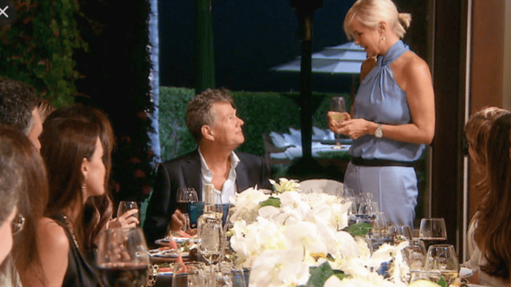 RHOBH S4 - dining at Yolanda's Malibu house