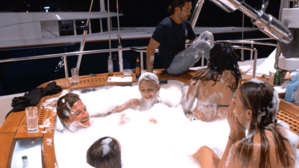 Below Deck Sailing Yacht S2 - the crew having jacuzzi party