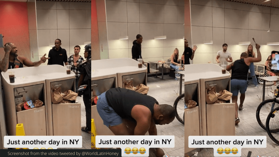 Man Brandishing His Axe Inside Manhattan McDonald’s _screenshot