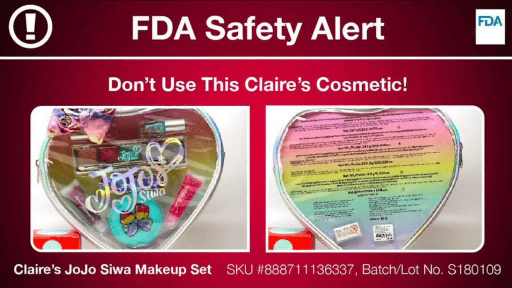 Claire Makeup FDA Alert