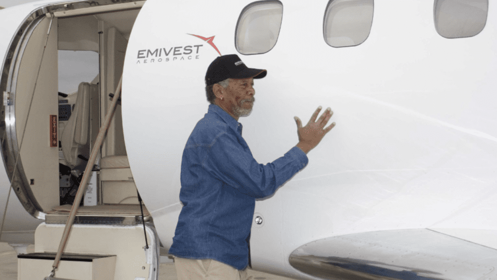Morgan Freeman and his private jet