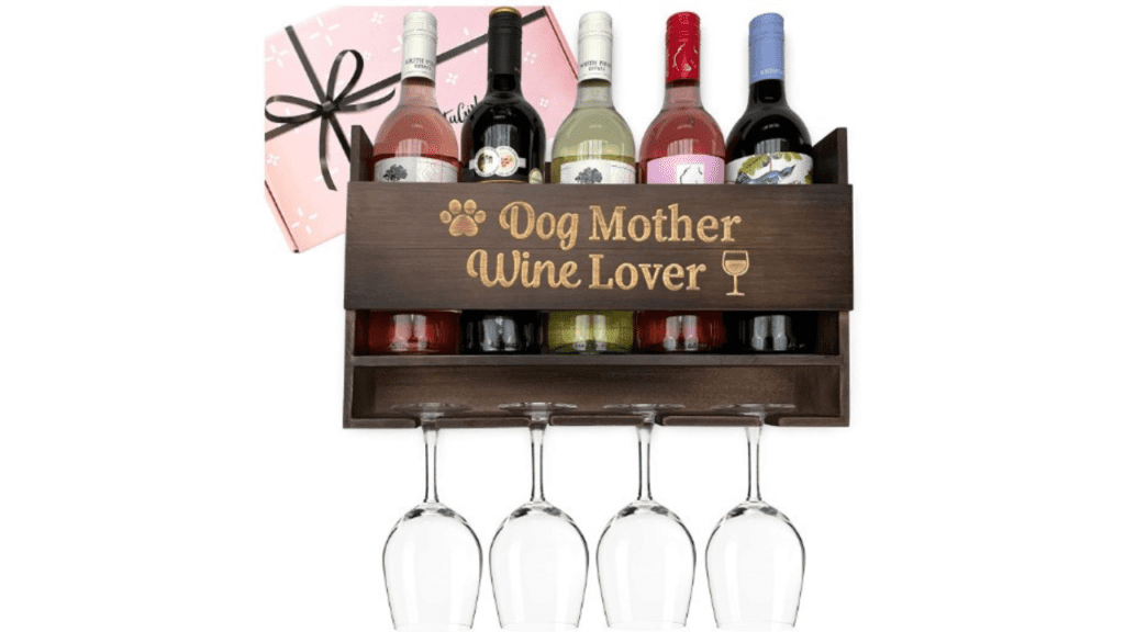 GIFTAGIRL Dog Mom Wine Lover Racks