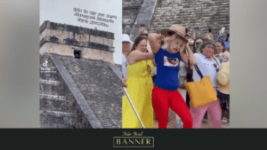 Woman Was Splashed With Water By Other Tourist After Dancing On Mayan Pyramid In Mexico