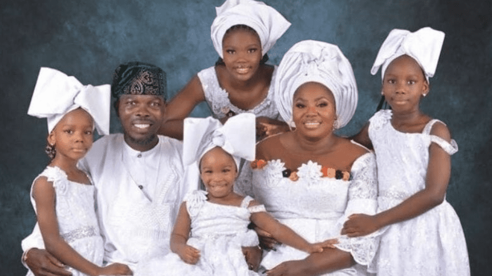 Olatayo Amokade family (with his four daughters