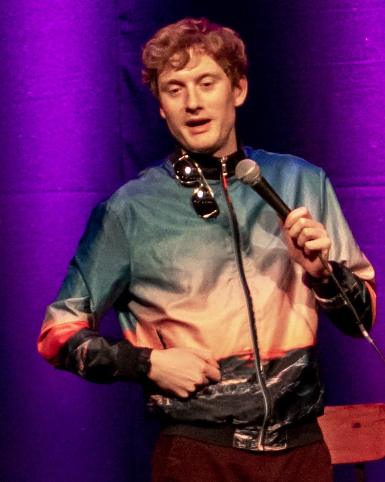 James Acaster doing a comedy performance
