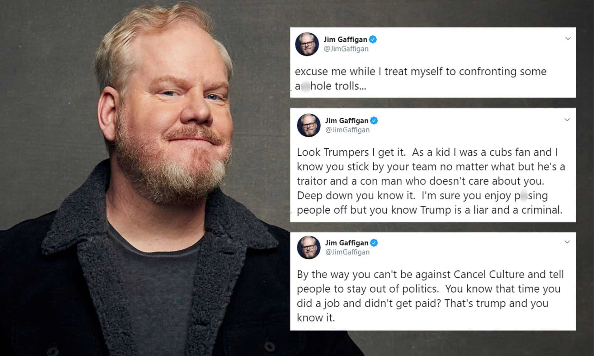 Jim Gaffigan tweets about Donald Trump stirs controversy