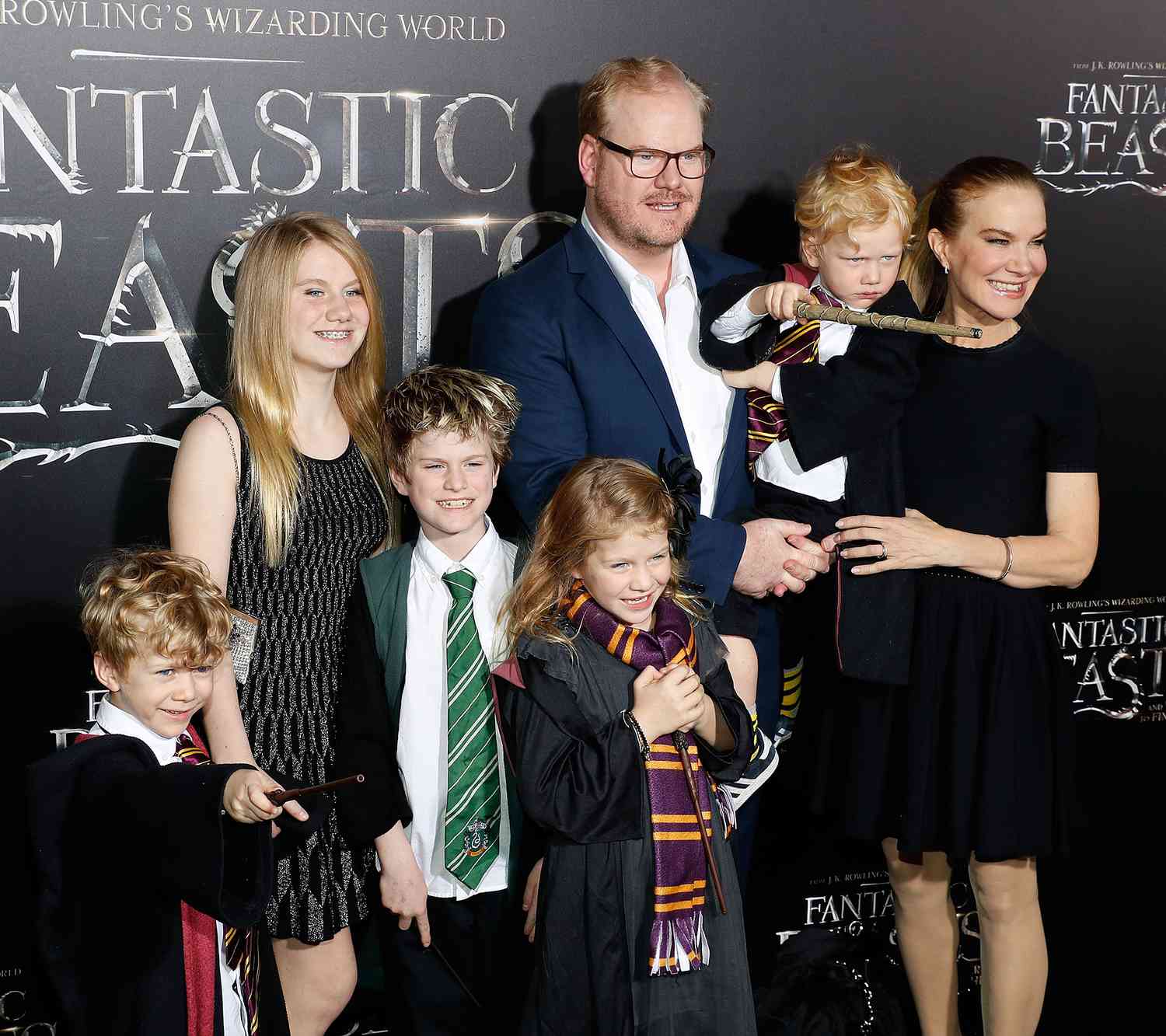 Jim Gaffigan's family and him