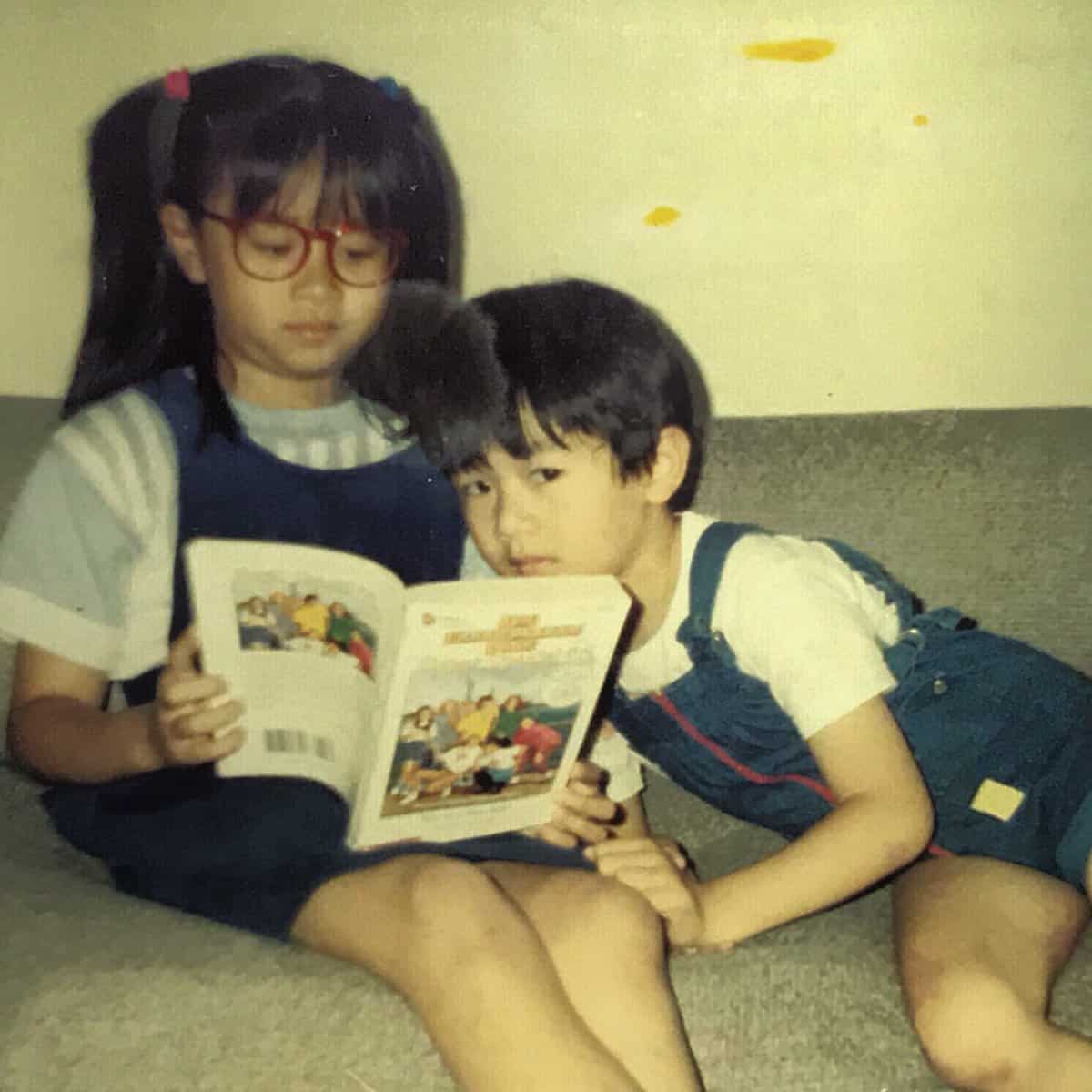 young Ronny Chieng with his sister