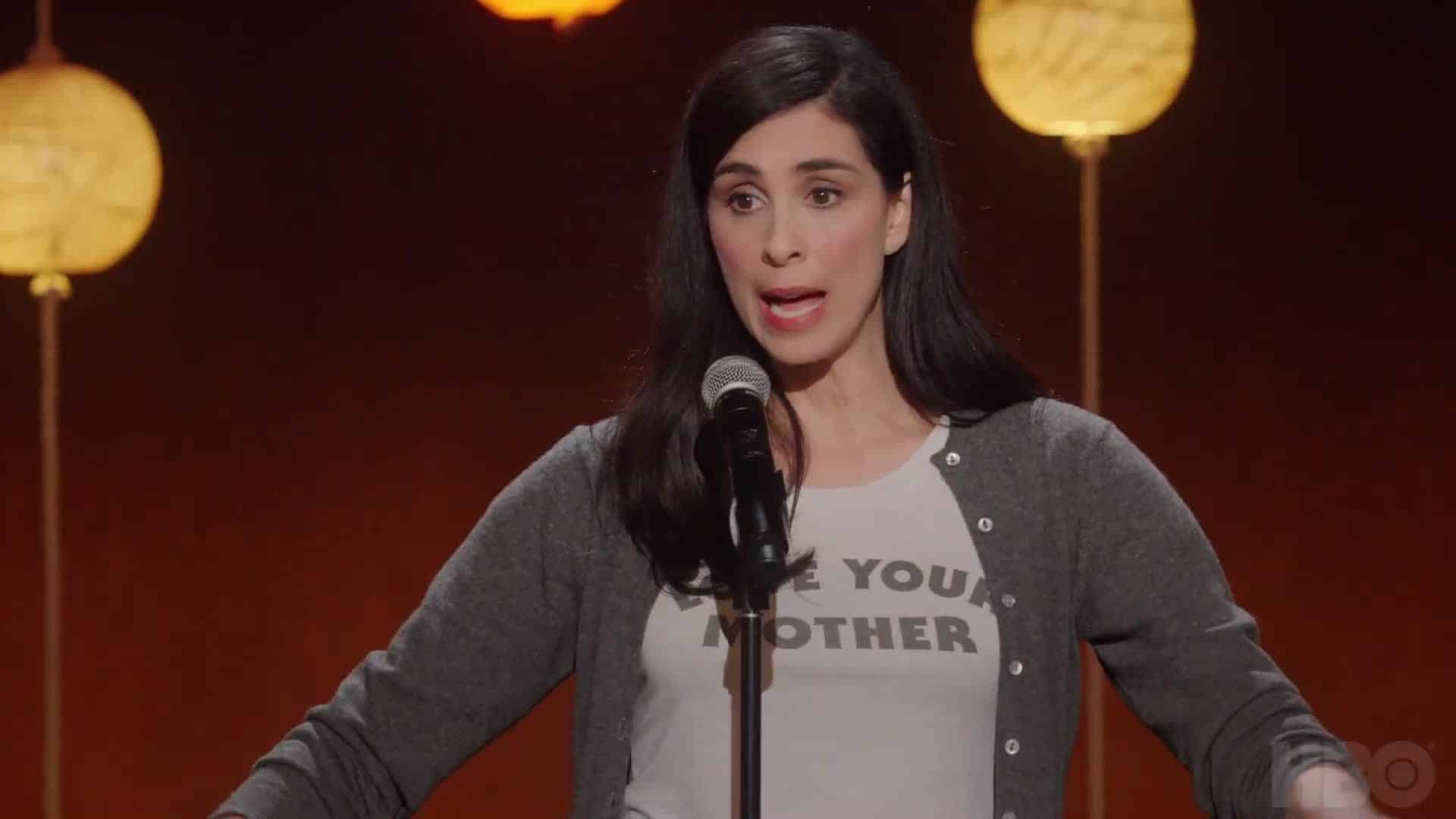 Sarah Silverman in a stand-up comedy performance