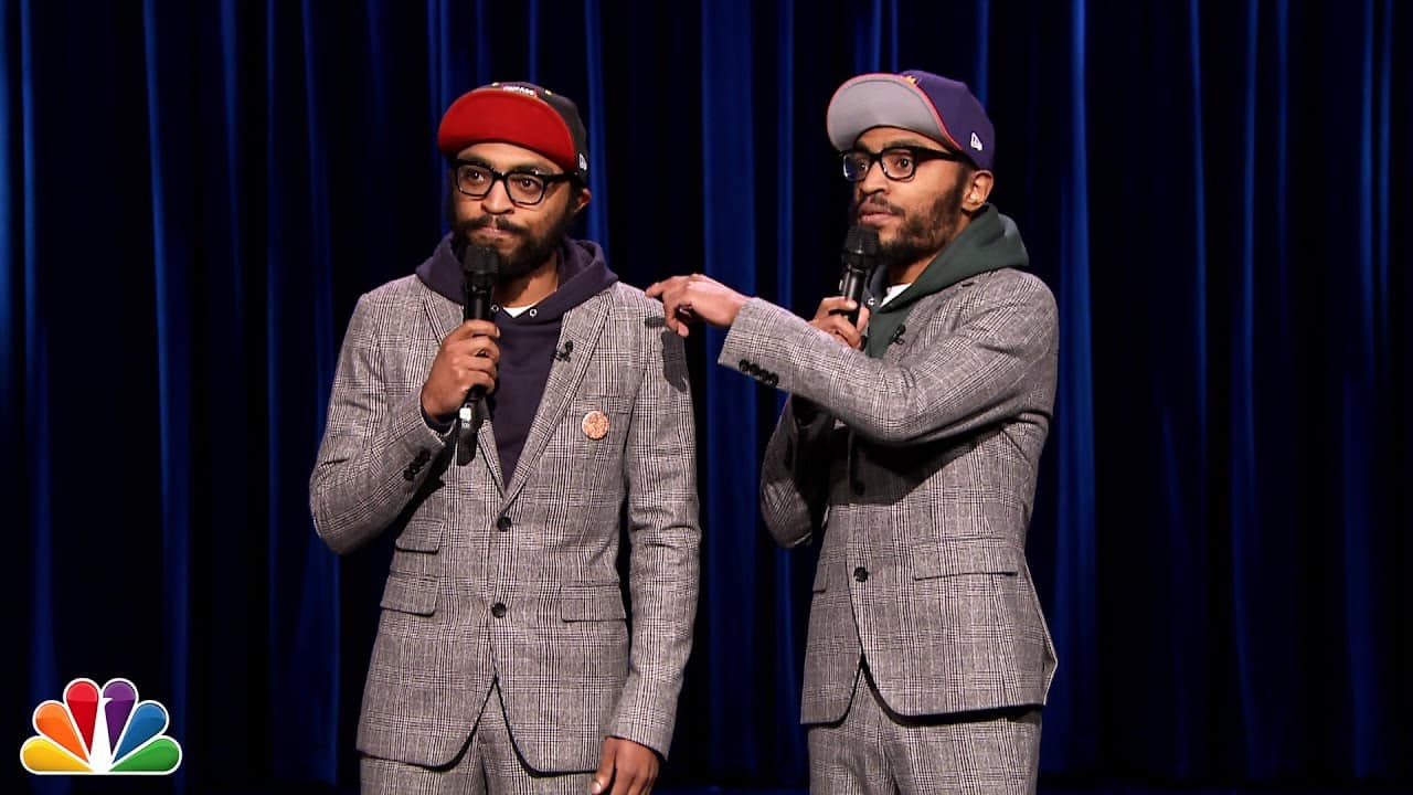 The Lucas Brothers in a stand-up comedy performance