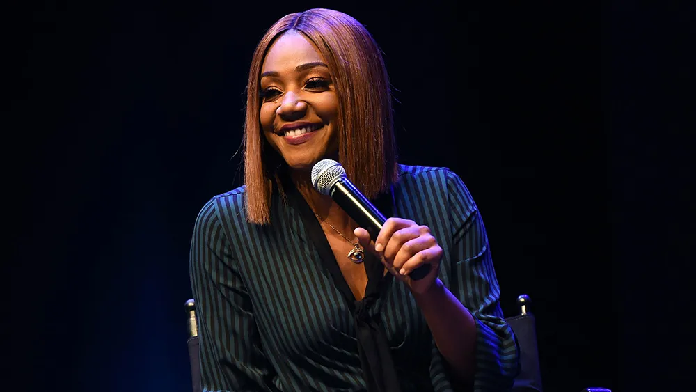 Tiffany Haddish performing a stand-up comedy