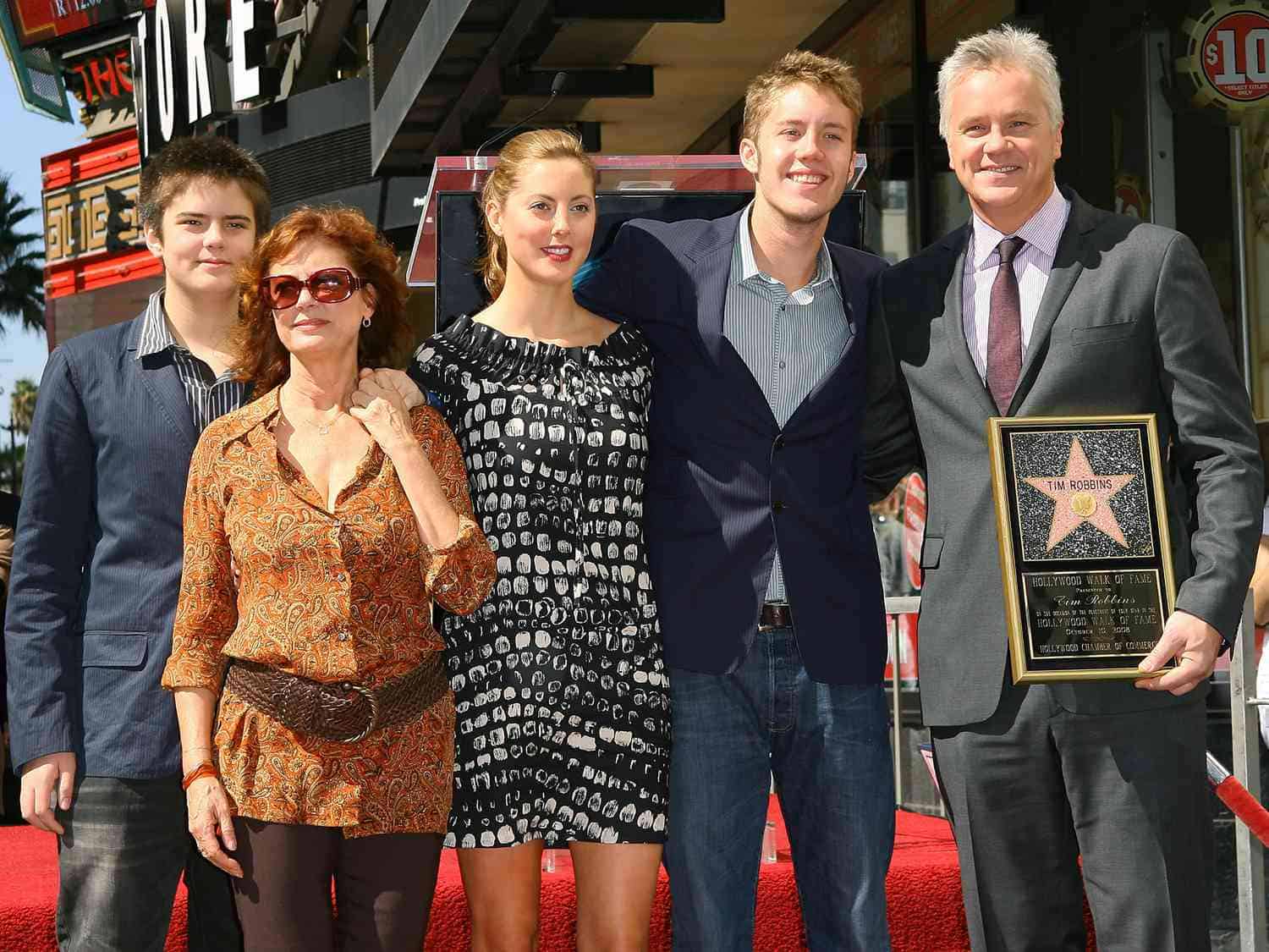 Tim Robbins's family and him