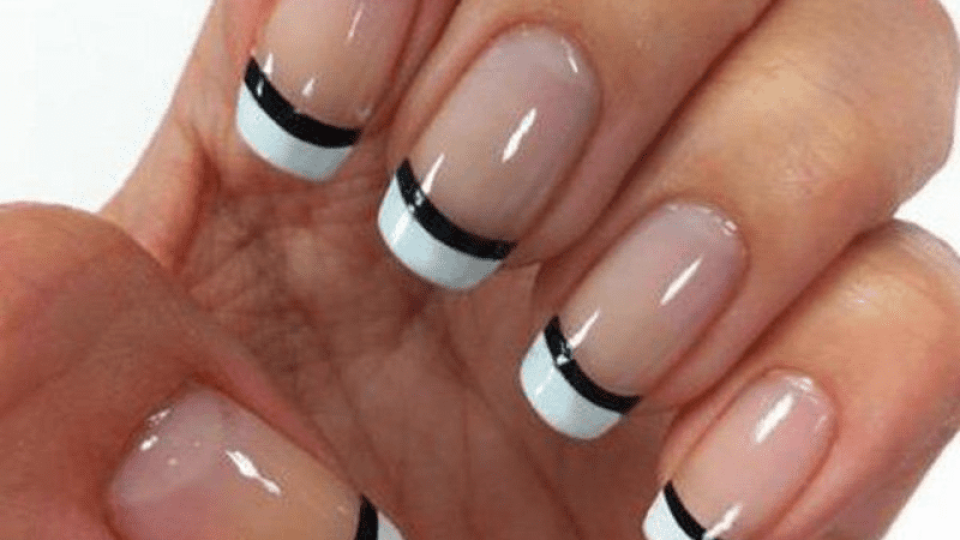 black french tip nails featured image