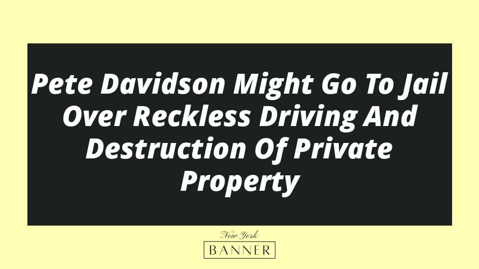 Pete Davidson Might Go To Jail Over Reckless Driving And Destruction Of Private Property